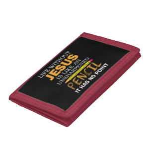 Life Without Jesus Funny Christian Religious Faith Tri-fold Wallet