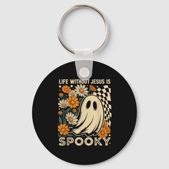 Life Without Jesus Is Soky Floral Christian Hallow Keychain (Front)