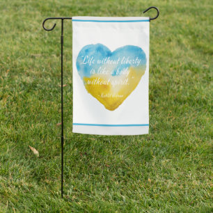 Life Without Liberty Quote Ukraine Heart Garden Flag