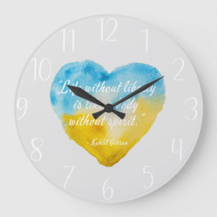 Life Without Liberty Quote Ukraine Heart Large Clock