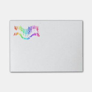 Life without Music would "B Flat" Humor Quote Post-it Notes