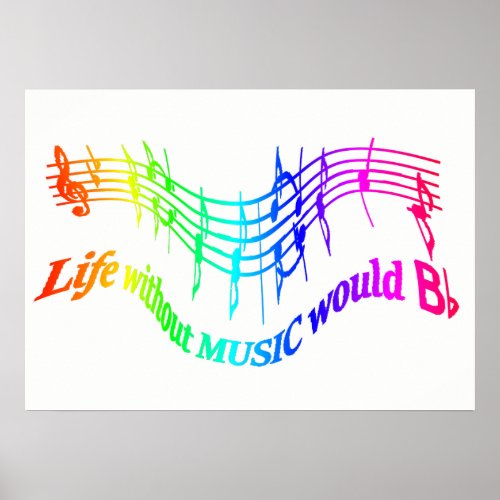 Life without Music would BFlat Inspirational Quote Poster