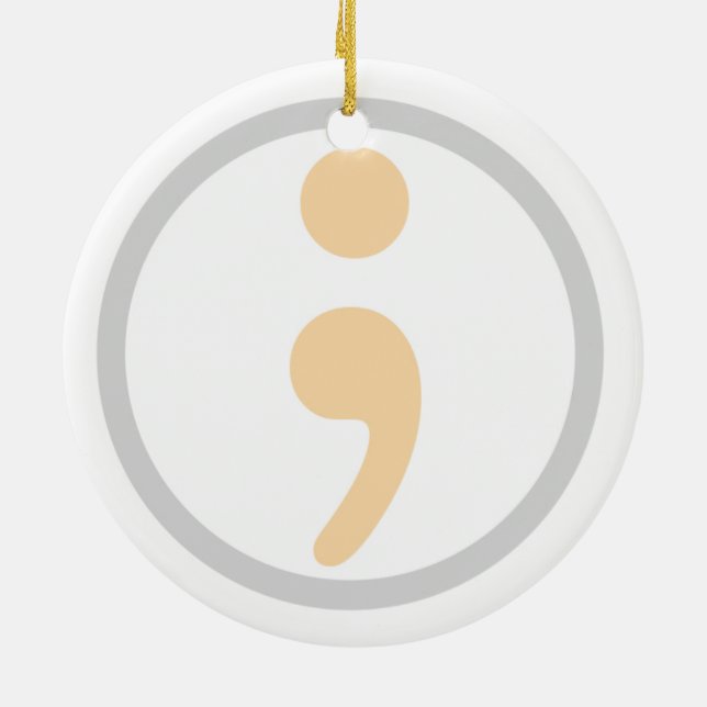 Life Worth Living Semi Colon Christmas Ornament (Back)