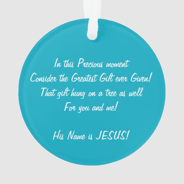 Life Wreath Acrylic Ornament (Back)