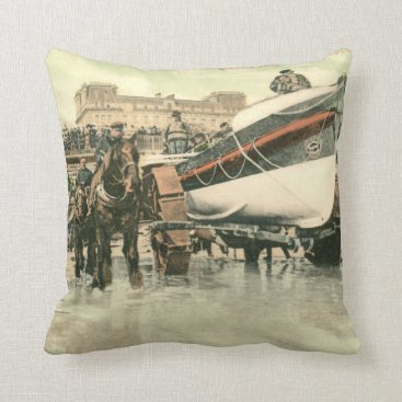 Lifeboat Launching, Bridlington (1900) Cushion Lifeboat Launching, Bridlington (1900) Cushion