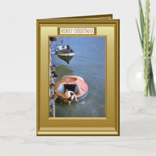 Lifeboat practice from the boat deck holiday card