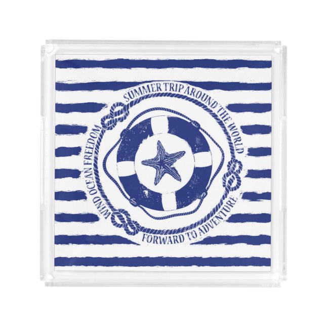 Lifebuoy And Starfish Acrylic Tray (Front)