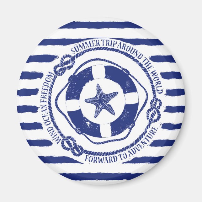 Lifebuoy And Starfish Magnet (Front)