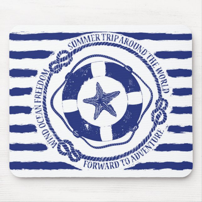 Lifebuoy And Starfish Mouse Pad (Front)