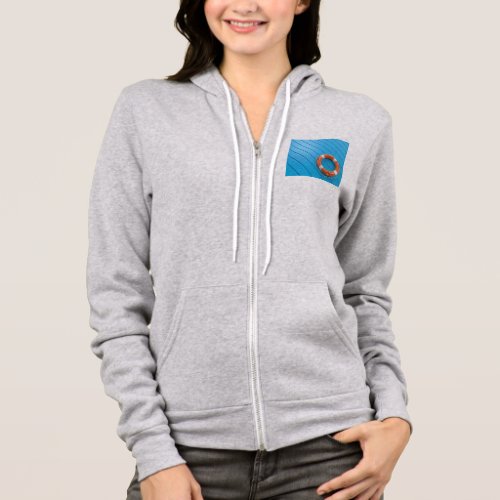 Lifebuoy on blue floor hoodie