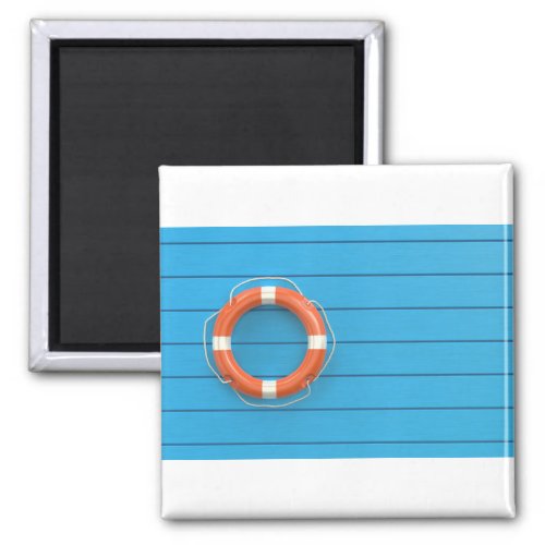 Lifebuoy ring on the blue floor magnet