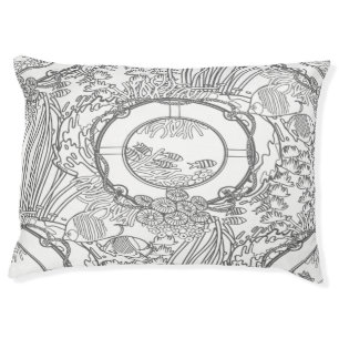Lifebuoy with ocean life pet bed