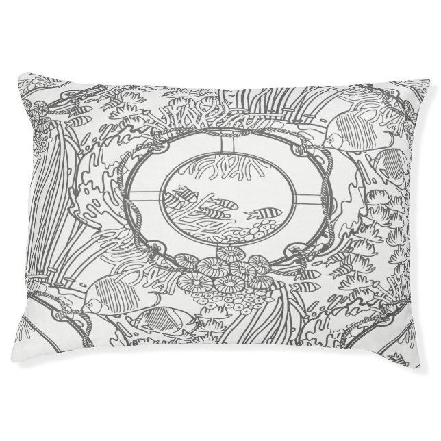 Lifebuoy with ocean life pet bed (Front)