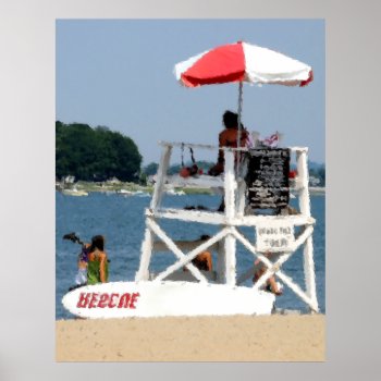 Lifeguard Beach Poster by artinphotography at Zazzle