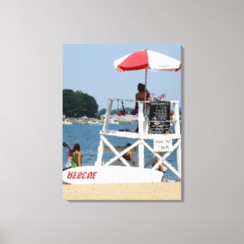 Lifeguard Beach Wrapped Canvas Print by artinphotography at Zazzle
