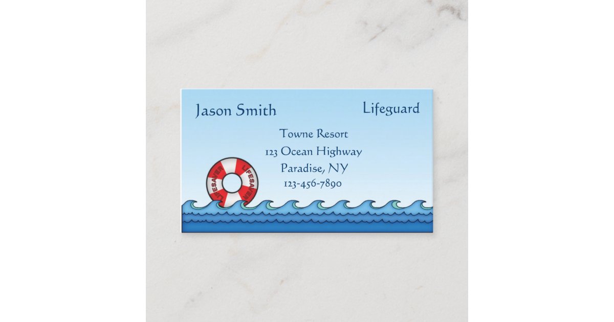 Lifeguard Business Card Zazzle