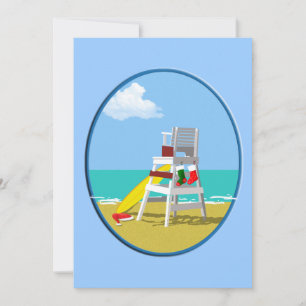 Lifeguard Chair at Christmas Invitation