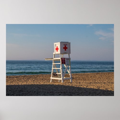 Lifeguard chair on the beach poster