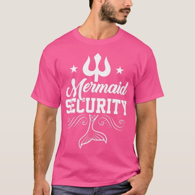 lifeguard Design as mermaid security Motive T-Shirt (Front)