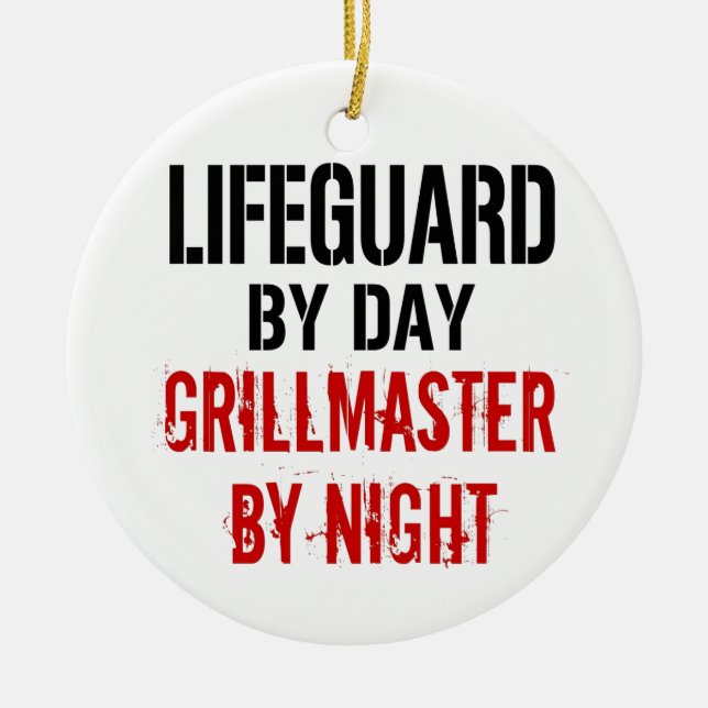 Lifeguard Grillmaster Ceramic Ornament (Front)