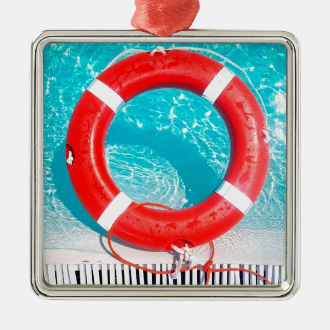 Lifeguard Lifesaver Metal Ornament (Front)
