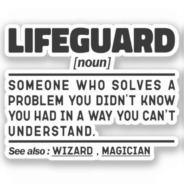 Lifeguard Noun Certified Beach Guard Memes Sticker (Front)