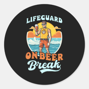 Lifeguard On Beer Break Lifeguard Classic Round Sticker