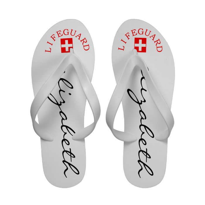 Lifeguard Personalized Name Flip Flops