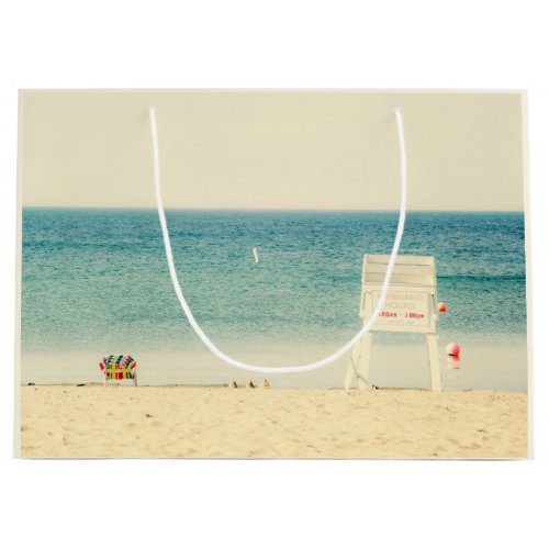 Lifeguard Sandy Beach Scene Large Gift Bag