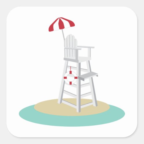 Lifeguard Stand Square Sticker