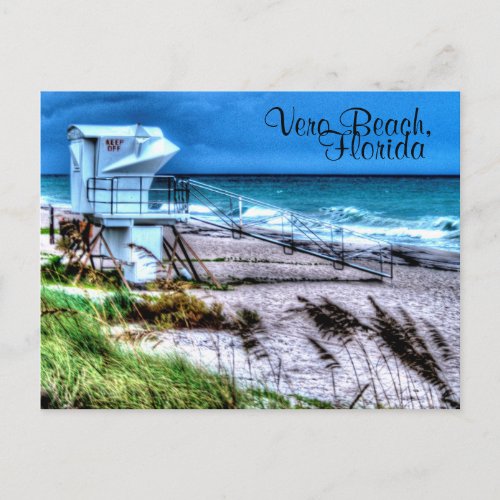 Lifeguard Stand Vero Beach Florida Postcard