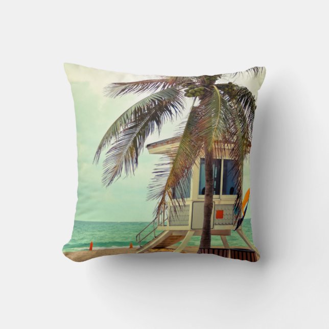 Lifeguard Station |Florida Throw Pillow (Front)