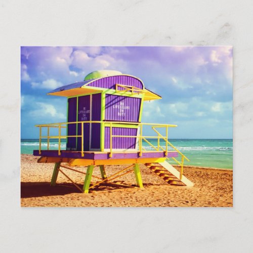 Lifeguard Tower at 12th Street Postcard