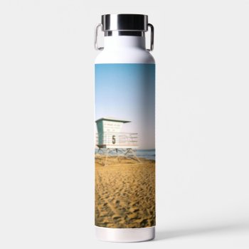 Lifeguard Tower At Santa Cruz Beach Water Bottle by beachcafe at Zazzle