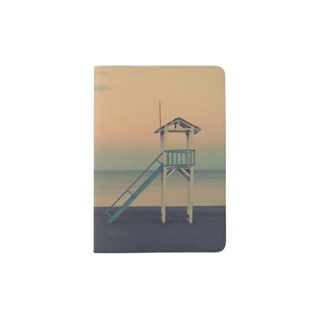Lifeguard Tower, Beach, Holiday Passport Holder (Front)