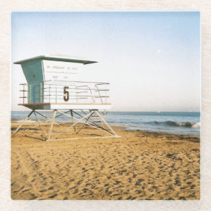 Lifeguard Tower in Santa Cruz Glass Coaster