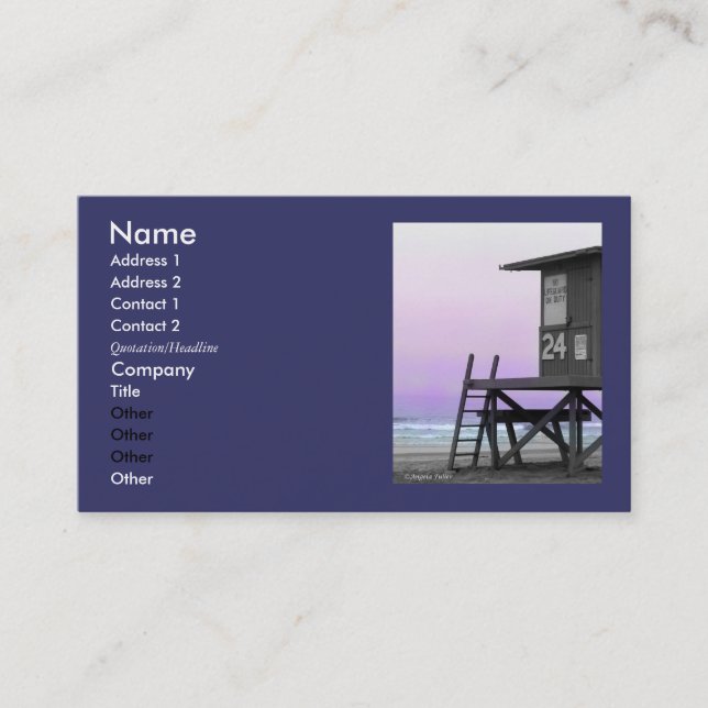 Lifeguard Tower Newport Beach Biz Cards (Front)