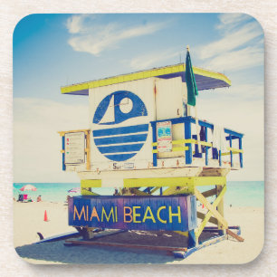 Lifeguard Tower   South Beach, Miami, Fl Beverage Coaster
