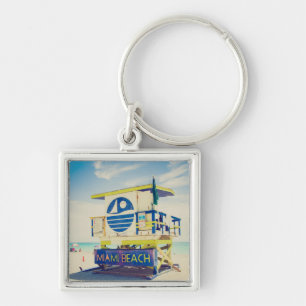 Lifeguard Tower South Beach, Miami, Fl Keychain