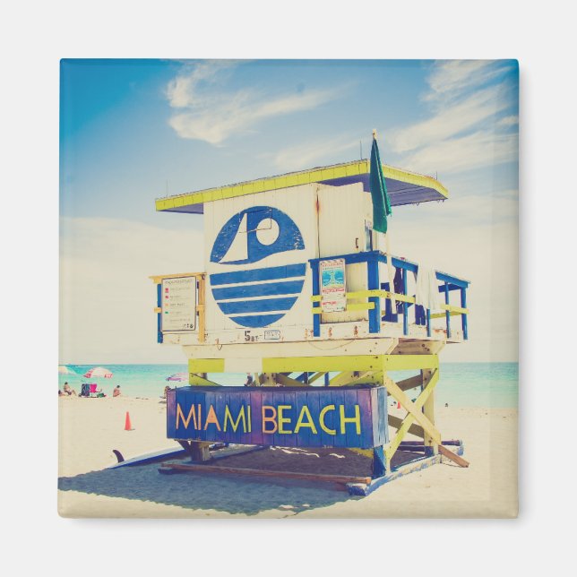 Lifeguard Tower | South Beach, Miami, Fl Magnet (Front)