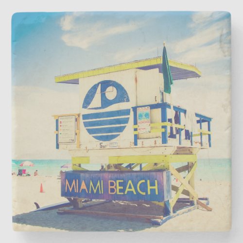 Lifeguard Tower  South Beach Miami Fl Stone Coaster
