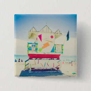 Lifeguard Tower South Beach, Miami Pinback Button