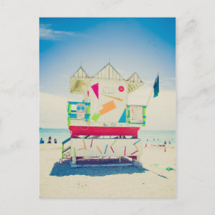Lifeguard Tower   South Beach, Miami Postcard