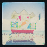 Lifeguard Tower | South Beach, Miami Stone Coaster<br><div class="desc">Lifeguard tower,  South Beach,  Miami,  Florida,  USA</div>