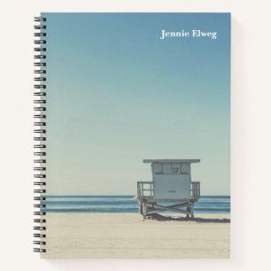 Lifeguard Watch Tower at the Beach Photo Name Notebook