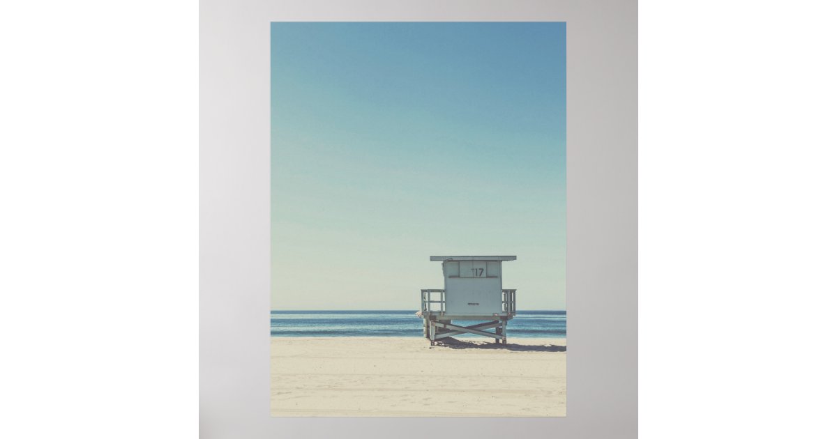 Lifeguard Watch Tower at the Beach Photo Poster | Zazzle