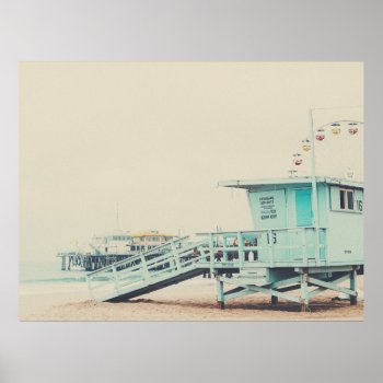 Lifeguard Watchtower On The Beach Poster by Maple_Lake at Zazzle