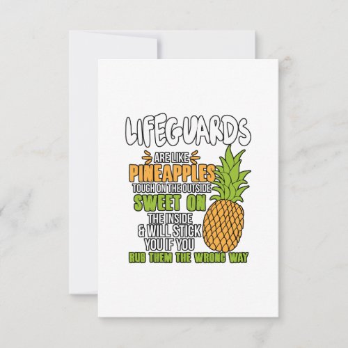 Lifeguards Are Like Pineapples Card