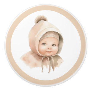 Lifelike Baby Ceramic Knob – Unisex Nursery Decor