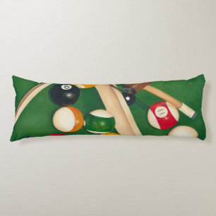 Lifelike Billiards Table with Balls and Chalk Body Pillow